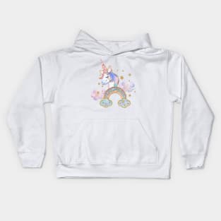 Unicorn Rainbow Glitter Kids Hoodie